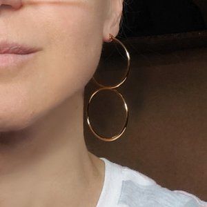 Unique shape Hoop 14k Gold Plated Studs Infinity Gold Earrings